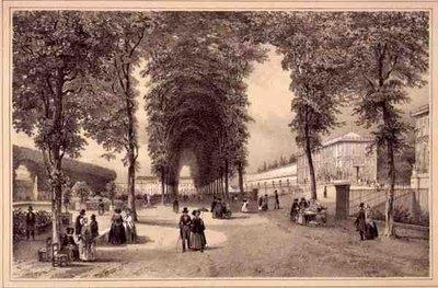 A View of the Jardins des Plantes, utgitt av Auguste Bry (litho) av Jean (after) Jacottet