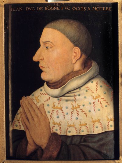 Portrett av Jean uten frykt, hertug av Burgund (1371-1419) Maleri tilskrevet Jean Malouel (aktiv mellom 1397-1415) av Jean (attr. to) Malouel or Maelwael