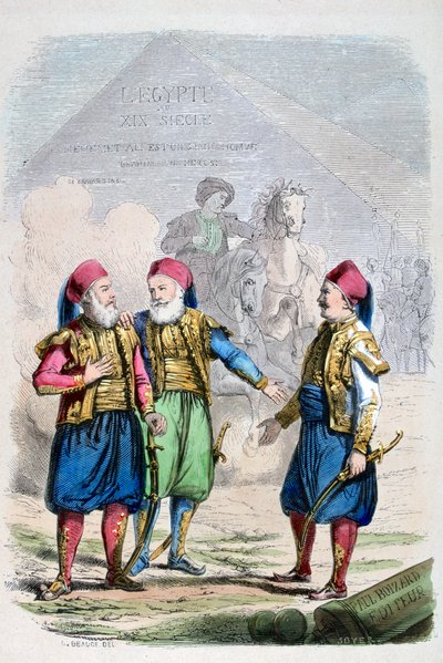 Et trykk fra 1800-tallets Egypt, 1847 av Jean Adolphe Beauce