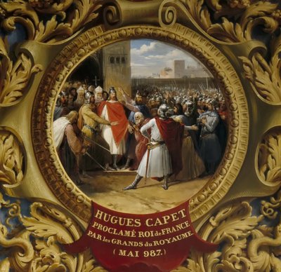 Hugh Capet utropte til konge av adelen i mai 987 av Jean Alaux