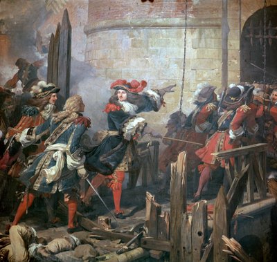 Ludvig XIV leder angrepet av Valenciennes, 1600-tallet. av Jean Alaux