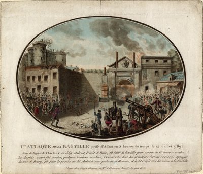 Stormingen av Bastillen 14. juli 1789, 1789 av Jean Alexis Cornu