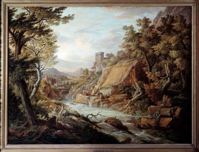 Landskap og elv. Maleri av Jean Antoine Constantin av Jean Antoine Constantin