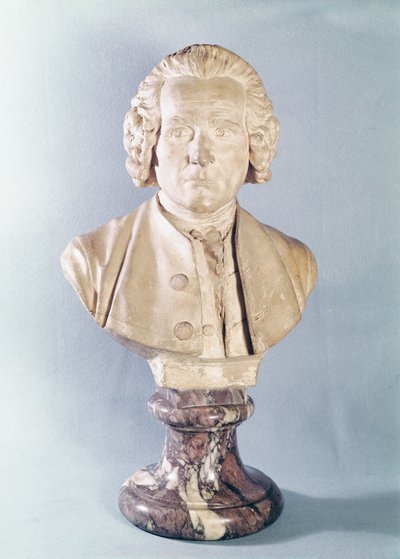 Byste av Jean-Jacques Rousseau (1712-78) (marmor) av Jean Antoine Houdon