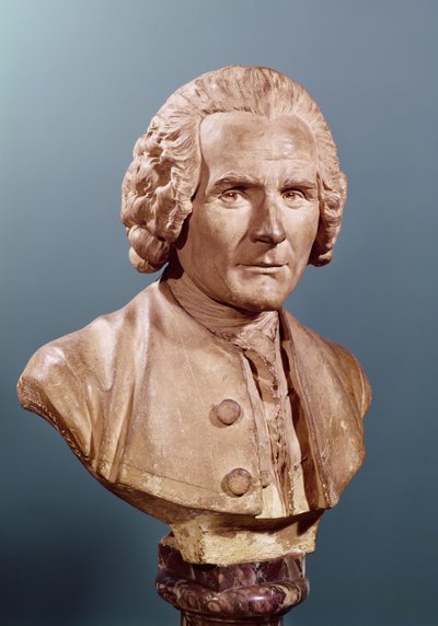 Byste av Jean-Jacques Rousseau (1712-78) (terrakotta) av Jean Antoine Houdon