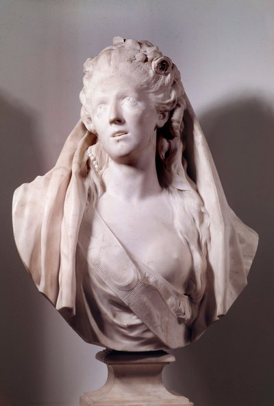 Byste av Sophie Arnould (1740-1802) sanger representert i rollen som Iphigenie Sculpture av Jean Antoine Houdon (1741-1828) 1775 Paris, Musee du Louvre av Jean Antoine Houdon