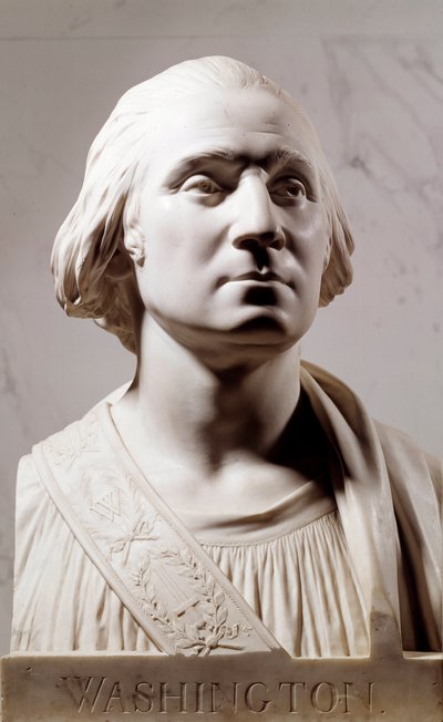 Marmorbyste av George Washington (1732-1789) Skulptur av Jean Antoine Houdon (1741-1828) 1786 Paris, Musee du Louvre av Jean Antoine Houdon