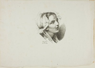 Studie av hodet til en ung jente av Jean Antoine Laurent