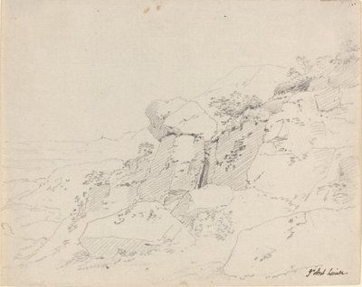 Glacial steinblokker på kanten av et fjell av Jean Antoine Linck