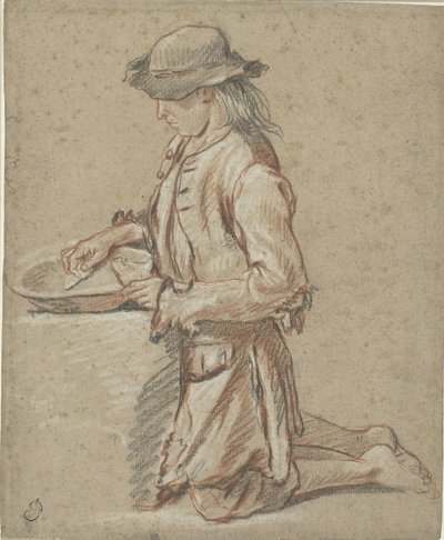 Gutt med filthatt ved en søppelkasse av Jean Antoine Watteau (rejected attribution)