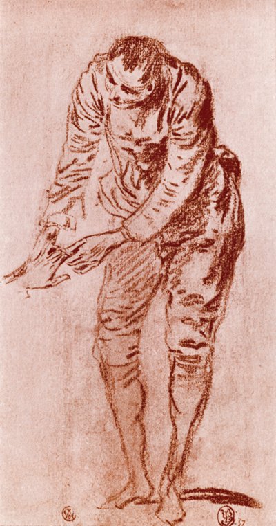 En studie i Sanguine, 1913. av Jean Antoine Watteau