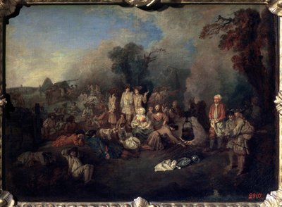 Bivuakk, c1710 av Jean Antoine Watteau