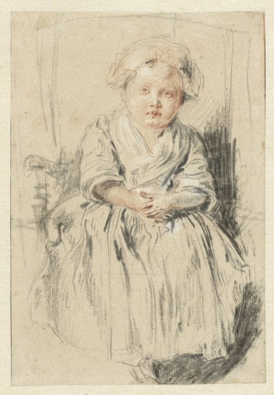 Barn sitter i en stol av Jean Antoine Watteau