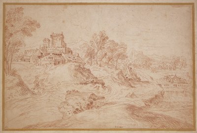 Landskap med et slott, 1716-18 av Jean Antoine Watteau
