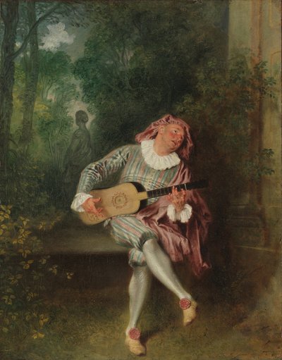 Mezzetin, ca. 1718-20 (olje på lerret) av Jean Antoine Watteau