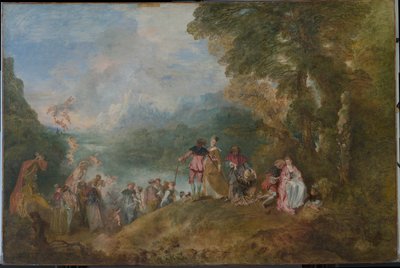 Pilgrimsreise til Cythera Embarkation for Cythera, 1717 av Jean Antoine Watteau