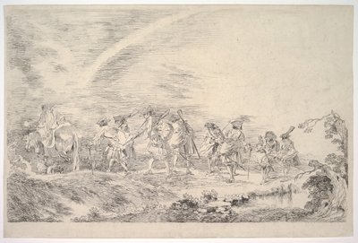 Rekrutter som skal bli med i regimentet, ca. 1715-16. av Jean Antoine Watteau