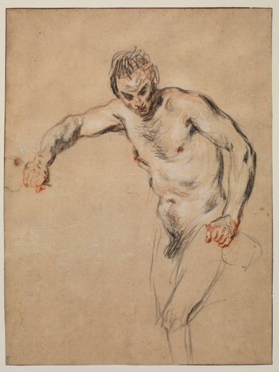 Satyr skjenker vin, 1717 av Jean Antoine Watteau