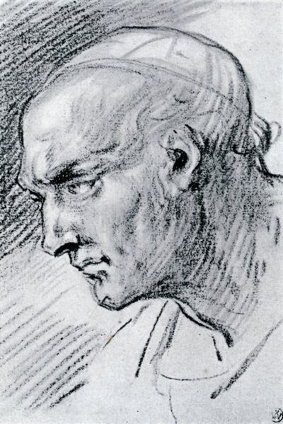 Studie av et hode, 1913. av Jean Antoine Watteau