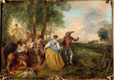 Gjeterne. Maleri av Jean Antoine Watteau (1684-1721) av Jean Antoine Watteau