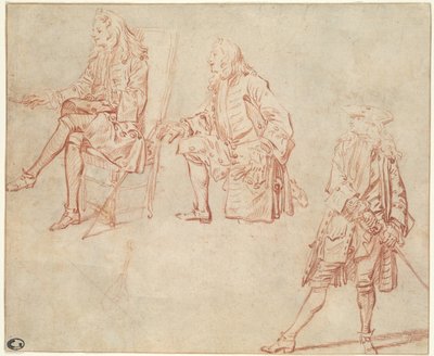 Tre studier av en gentleman av Jean Antoine Watteau