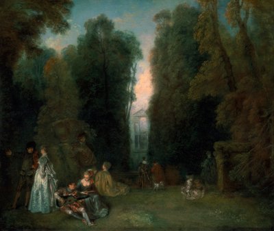Utsikt gjennom trærne i parken Pierre Crozat, 1715 av Jean Antoine Watteau