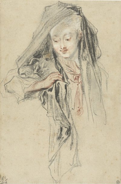 Kvinne med slør av Jean Antoine Watteau