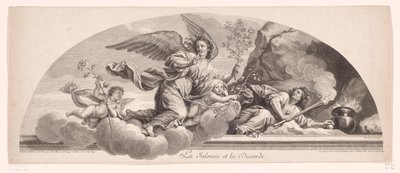 Allegorisk fremstilling med sjalusi og uenighet La Jalousie et la Discorde (tittel på objekt) av Jean Audran