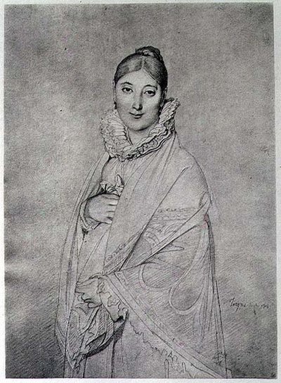 Portrett av en kvinne av Jean Auguste Dominique (after) Ingres