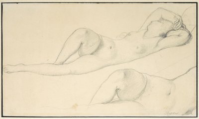 En liggende naken kvinne, av Jean Auguste Dominique Ingres