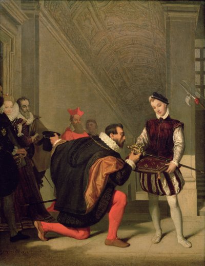 Don Pedro de Toledo (1484-1553) Kysser sverdet til Henry IV (1553-1610) 1819 av Jean Auguste Dominique Ingres