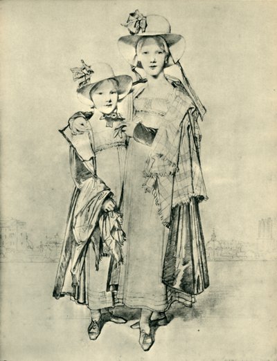 Harriet og Caroline Montagu, Roma, 1815, 1943. av Jean Auguste Dominique Ingres