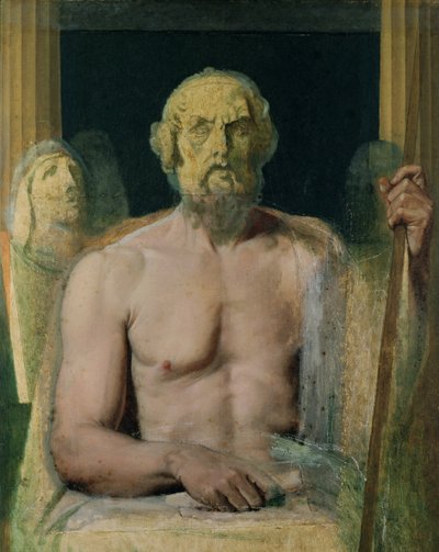 Homer, studie for The Apotheosis of Homer, 1826-27 av Jean Auguste Dominique Ingres