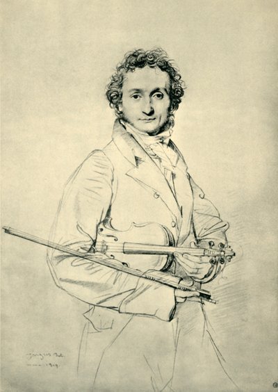 Paganini, Roma, 1819, 1943. av Jean Auguste Dominique Ingres