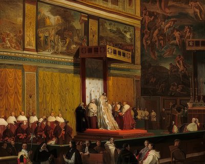 Pave Pius VII i Det sixtinske kapell. 1814 av Jean Auguste Dominique Ingres