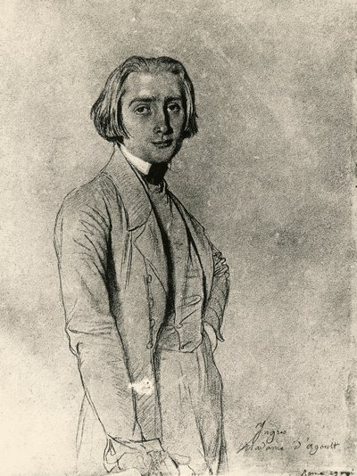 Portrett av Franz Liszt (tegning) av Jean Auguste Dominique Ingres