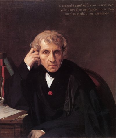 Portrett av komponisten Luigi Cherubini 1760-1842, 1841 av Jean Auguste Dominique Ingres