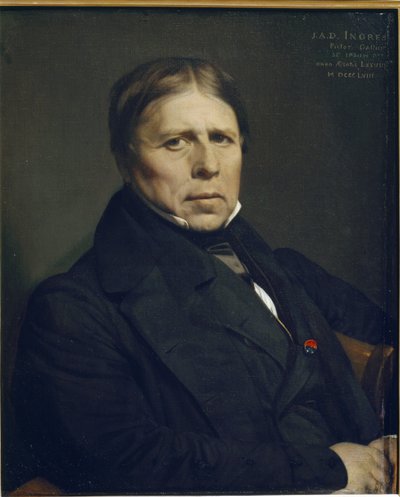 Selvportrett er 78 år – olje på lerret av Jean Auguste Dominique Ingres