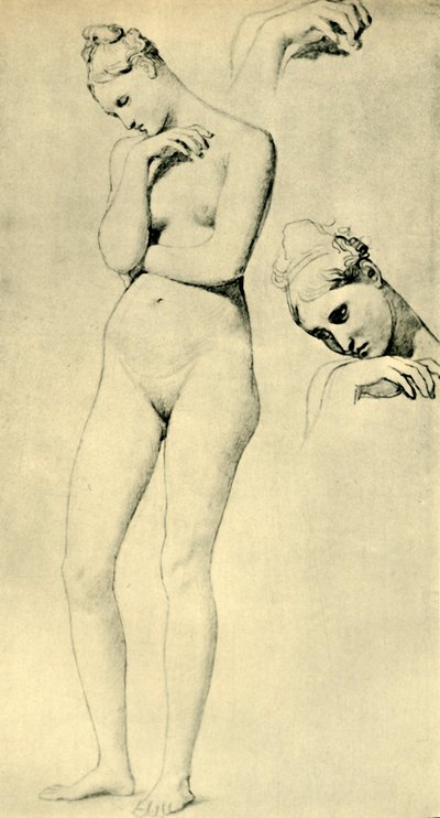Studier for figuren til Stratonice, c1834-1840, 1943. av Jean Auguste Dominique Ingres