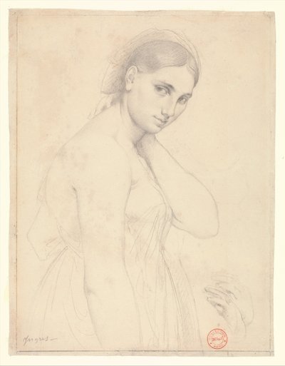 Studie til «Rafael og Fornarina» (?) av Jean Auguste Dominique Ingres