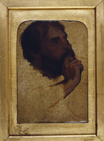 Studie av en gammel manns hode for "Jesus Among the Doctors" av Jean Auguste Dominique Ingres