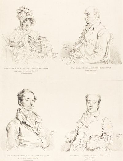 Sylvester (Douglas) Lord Glenbervie; Katherine Anne (Nord) Glenbervie; Frederic (Nord) jarl av Guilford; Frederic Sylvester Douglas av Jean Auguste Dominique Ingres