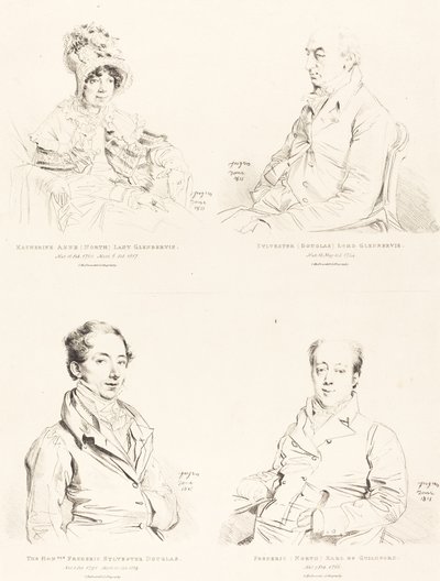 Sylvester (Douglas) Lord Glenbervie; Katherine Anne (Nord) Glenbervie; Frederic (Nord) jarl av Guilford; Frederic Sylvester Douglas av Jean Auguste Dominique Ingres