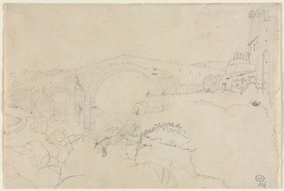 Ponte dellAbbadia ved Vulci, første halvdel av 1800-tallet. av Jean Auguste Dominique Ingres