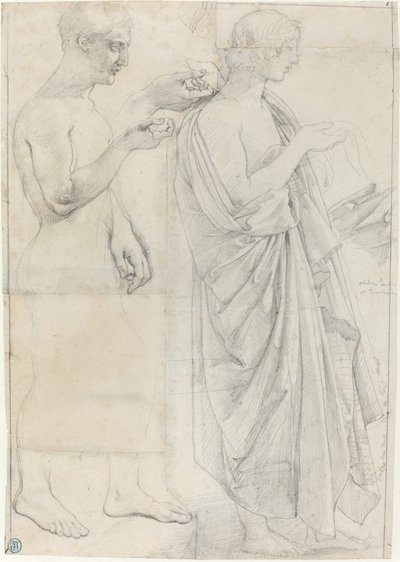 To studier av Virgil av Jean Auguste Dominique Ingres
