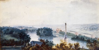 "" Tsarskoye Selo. The Chesme Column"" av Jean Balthazard de la Traverse (1700-tallet), Akvarell på papir av Jean Balthazard de la Traverse