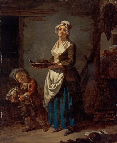 En kjøkkenhjelp og en kokepike av Jean Baptiste (1728 1806) Charpentier