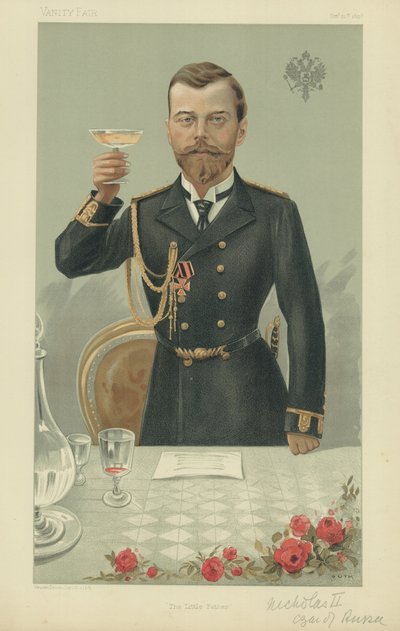 HAM tsaren Nicholas II KG (farge litho) av Jean Baptiste (after) Guth