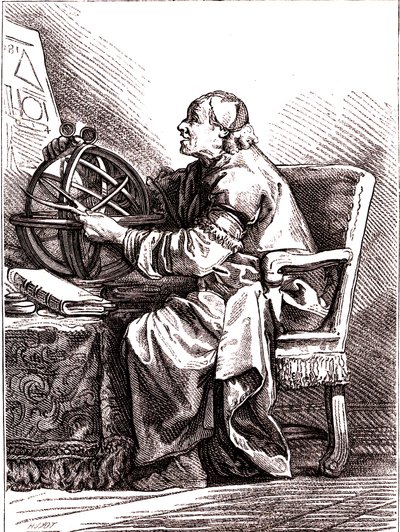Astronomen.1878 (gravering) av Jean Baptiste (after) Le Prince