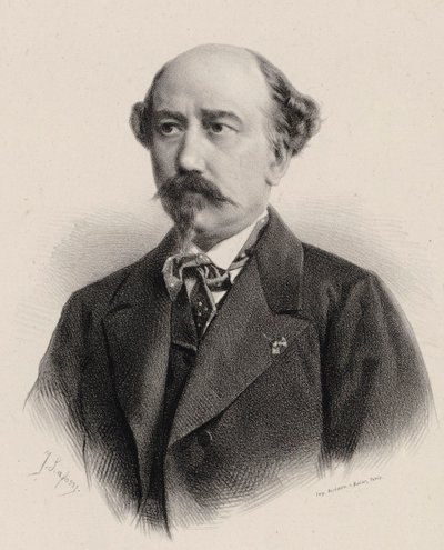 Portrett av komponisten Aimé Maillart 1817-1871. av Jean Baptiste Adolphe Lafosse